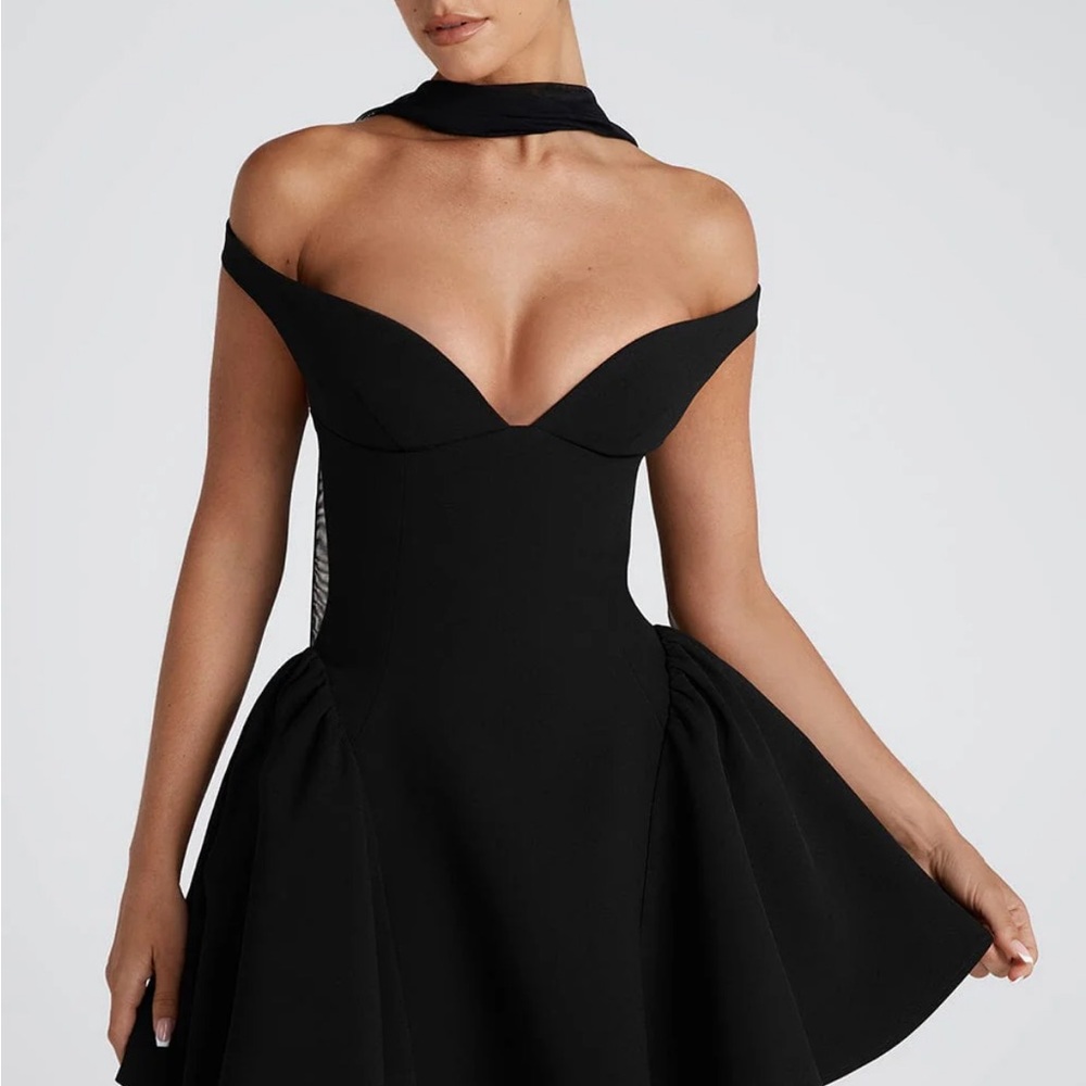 BABYBOO fashion Elegant Black Strapless Dress